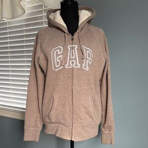 GAP Tan Fleece-Lined Zip Up
